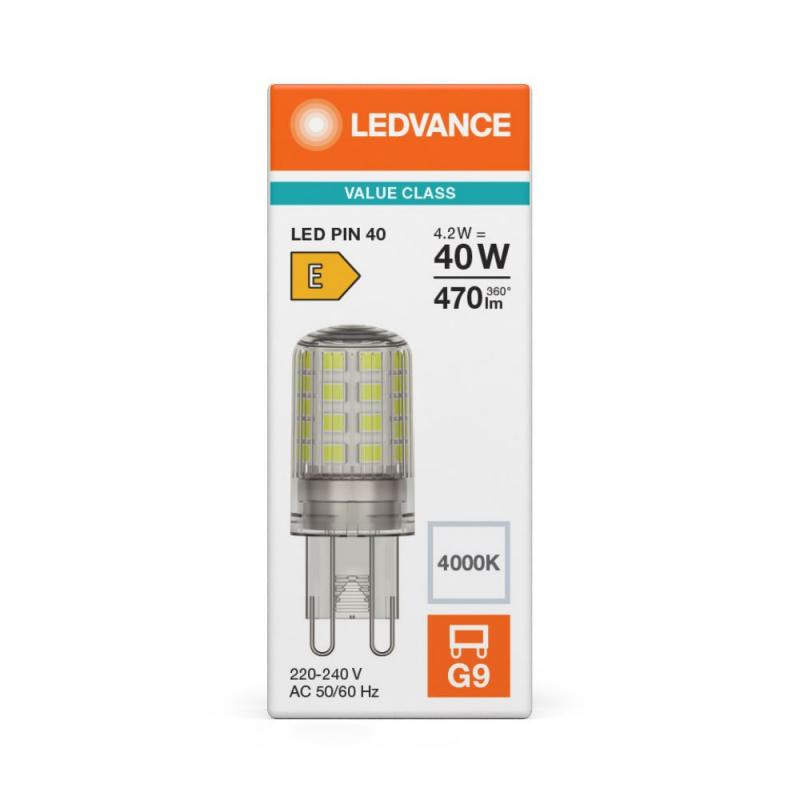 Ledvance G9 LED PIN G9 4,2W wie 40W 4000K universalweißes Licht in Stiftform